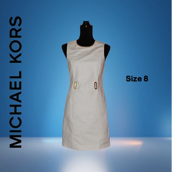 Michael Kors Size 8 womens sheath dress off white sleeveless - Picture 12 of 12